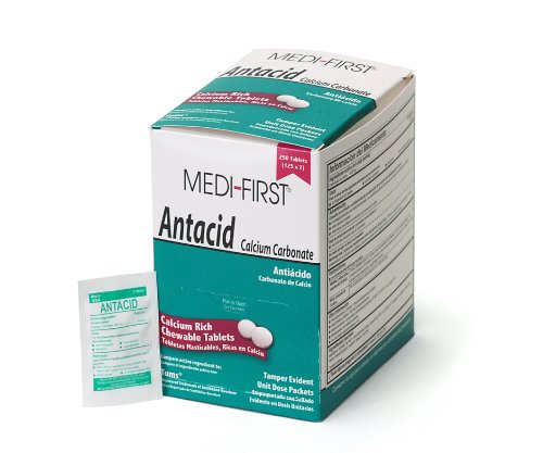 Medique/Medi-First 80248 Chewable Mint Antacid Tablets, 125-Packets